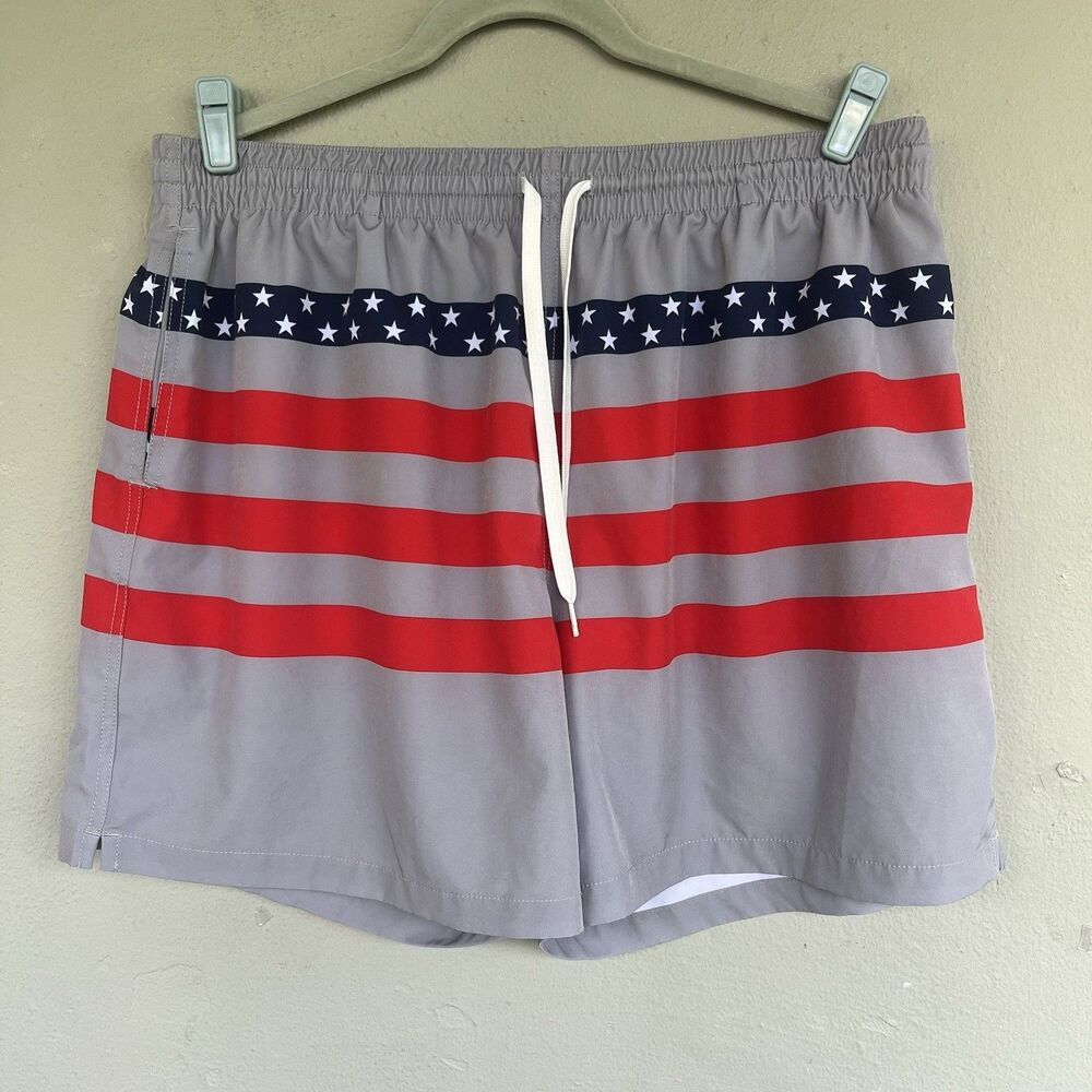 Chubbies Swim Trunks Mens XXL American Flag Stars Stripes 5.5" Patriotic USA